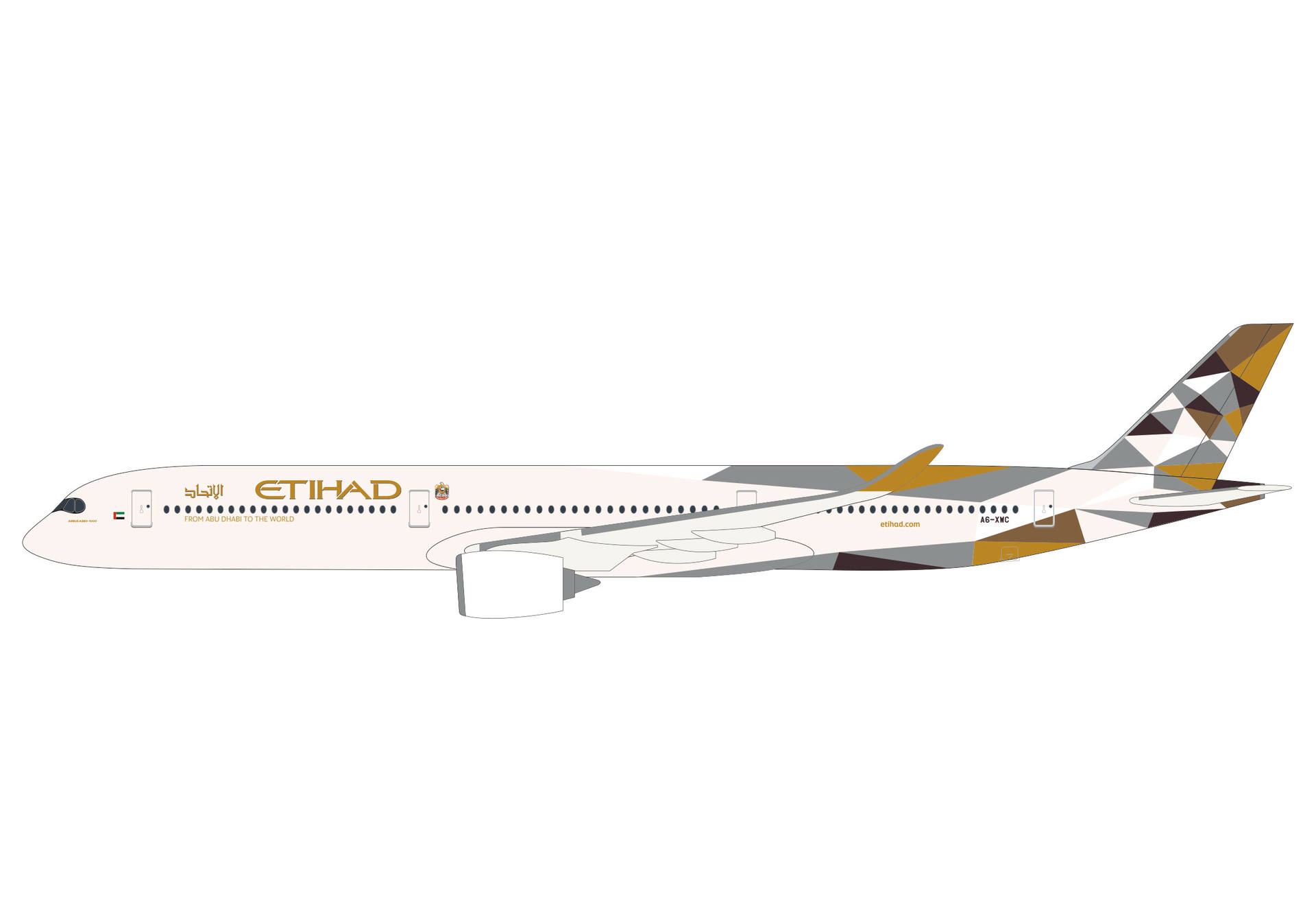 613866 Herpa SNAPFIT Etihad Airways / エティハド航空 A350-1000 A6-XWC 1:200 予約
