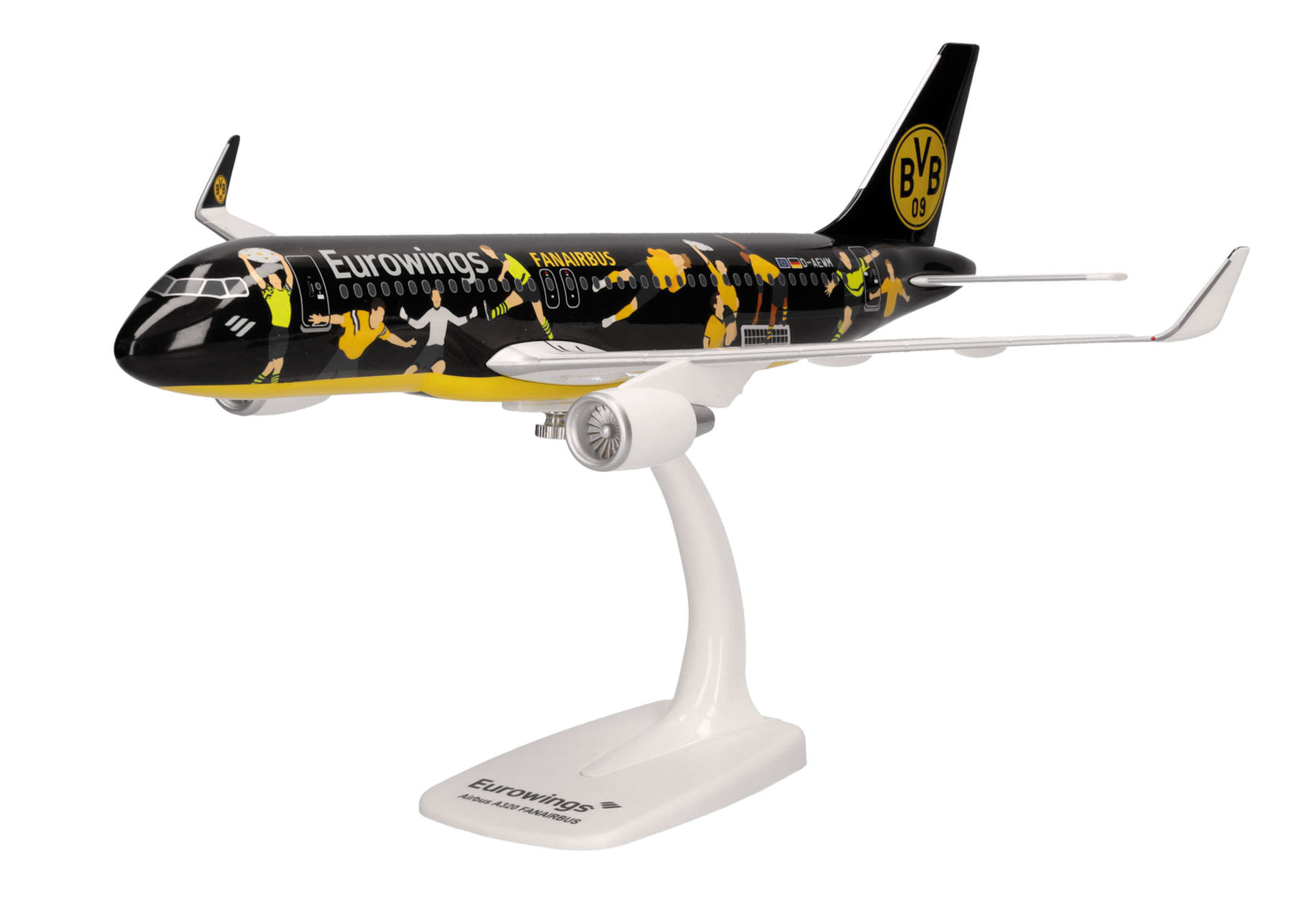 613934 Herpa SNAPFIT Eurowings / ユーロウイングス A320 D-AEWM “BVB Fanairbus” 1:100 予約 Herpa SNAPFIT 1:100 Eurowings / ユーロウイングス A320 プラスチック製