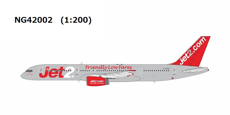NG42002 NG MODELS Jet2.com / ジェットツー・コム Friendly Low Fares titles; with metal stand B757-200  G-LSAA  1:200 完売しました。