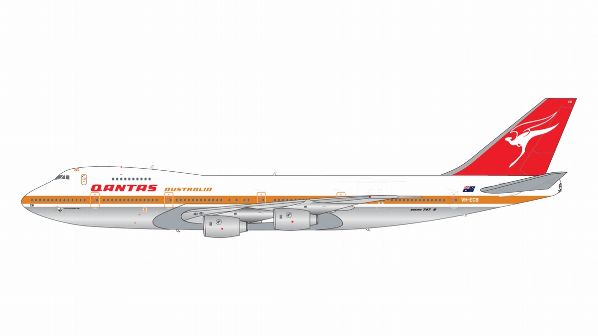 G2QFA554 GEMINI 200 Qantas Airways  / カンタス航空 B747-200B(M) VH-ECB 