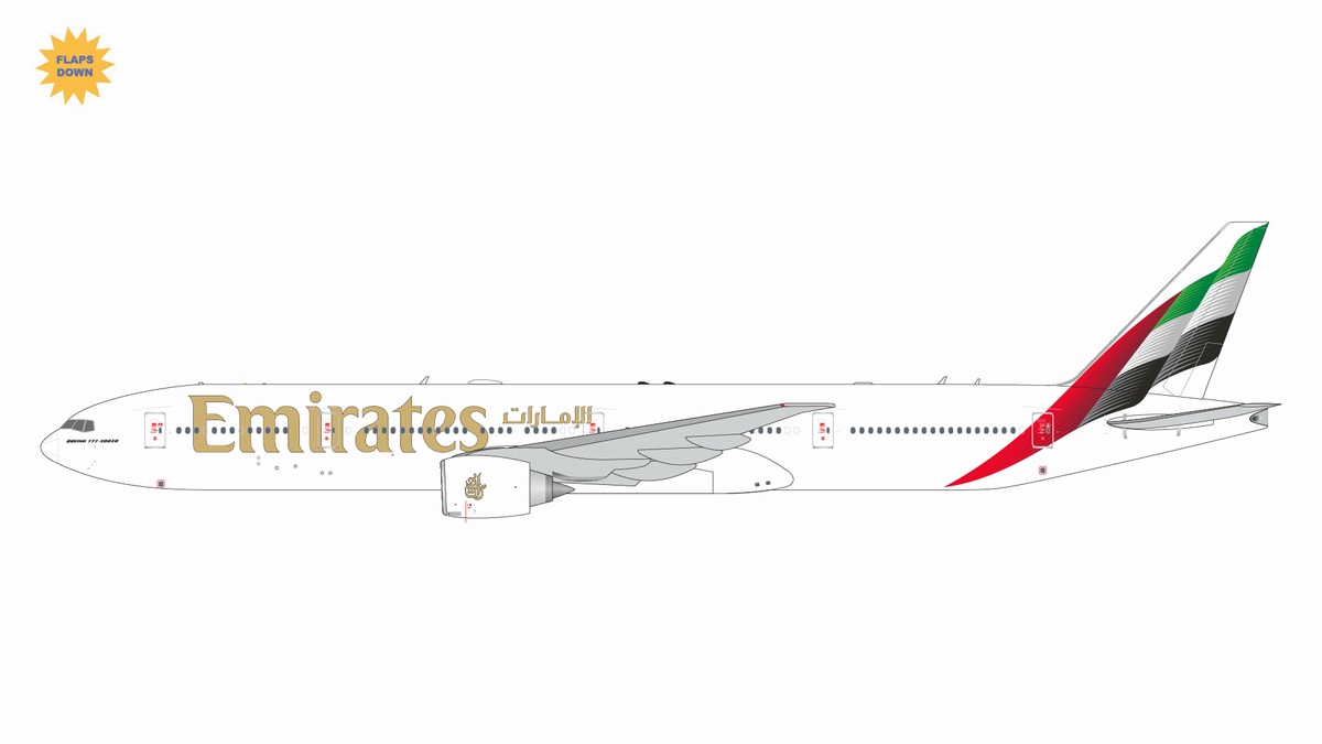 G2UAE1250F GEMINI 200 Emirates / エミレーツ航空 B777-300ER A6-ENV new livery w/ flaps down 1:200 完売しました。