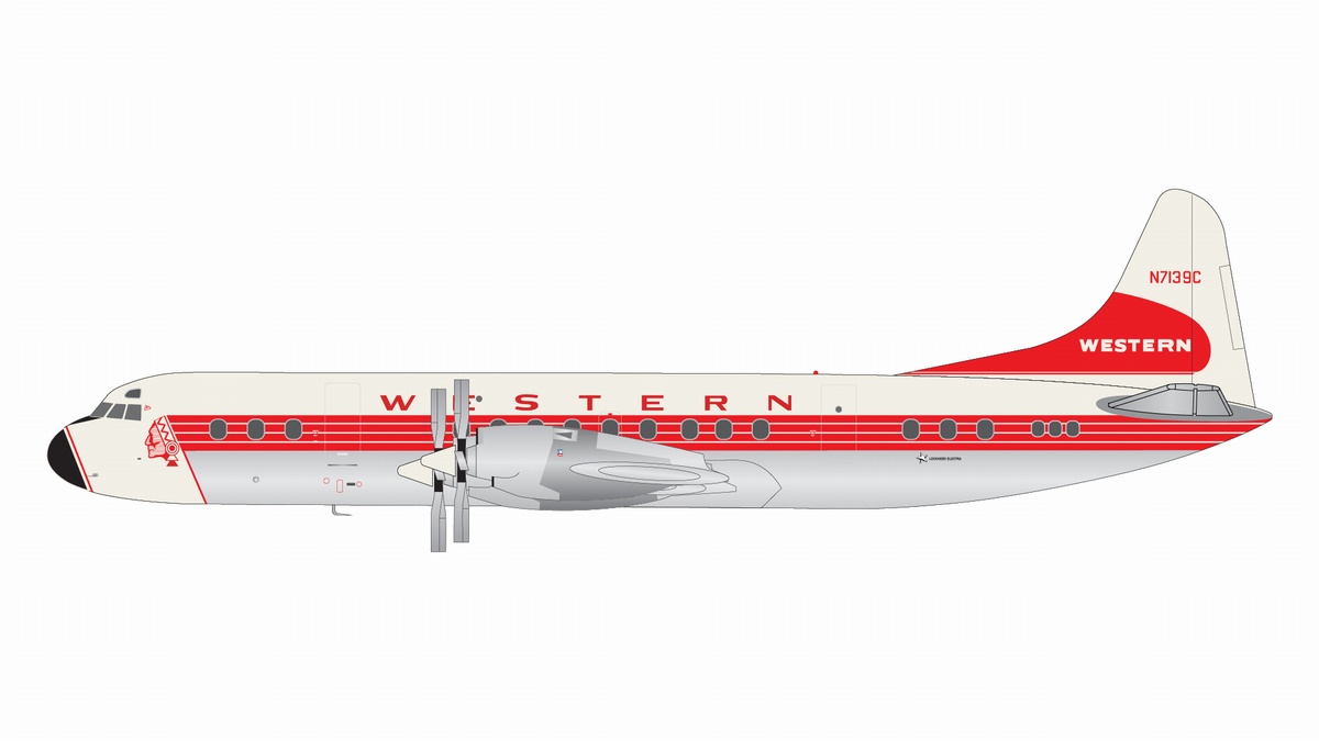 G2WAL1031 GEMINI 200 Western / ウエスタン航空 L-188A Electra N7139C 1959 livery; polished belly 1:200 お取り寄せ
