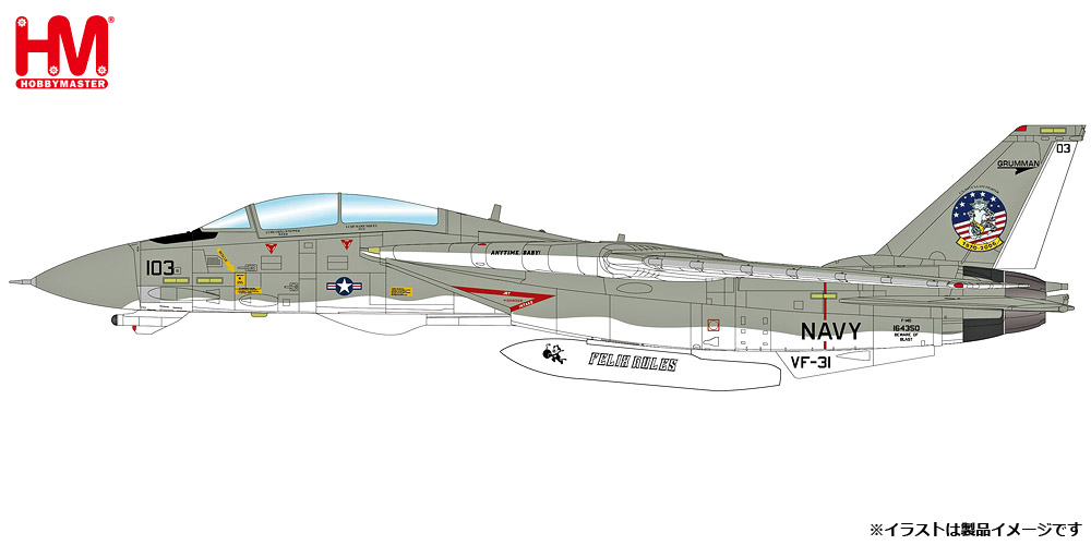 HA5252 HOBBY MASTER US NAVY / アメリカ海軍 F-14D トムキャット VF-31 トムキャット･サンセット 2006 1:72 完売しました。 Hobby Master 1:72 US NAVY / アメリカ海軍 F-14 トムキャット 亜鉛ダイキャスト製