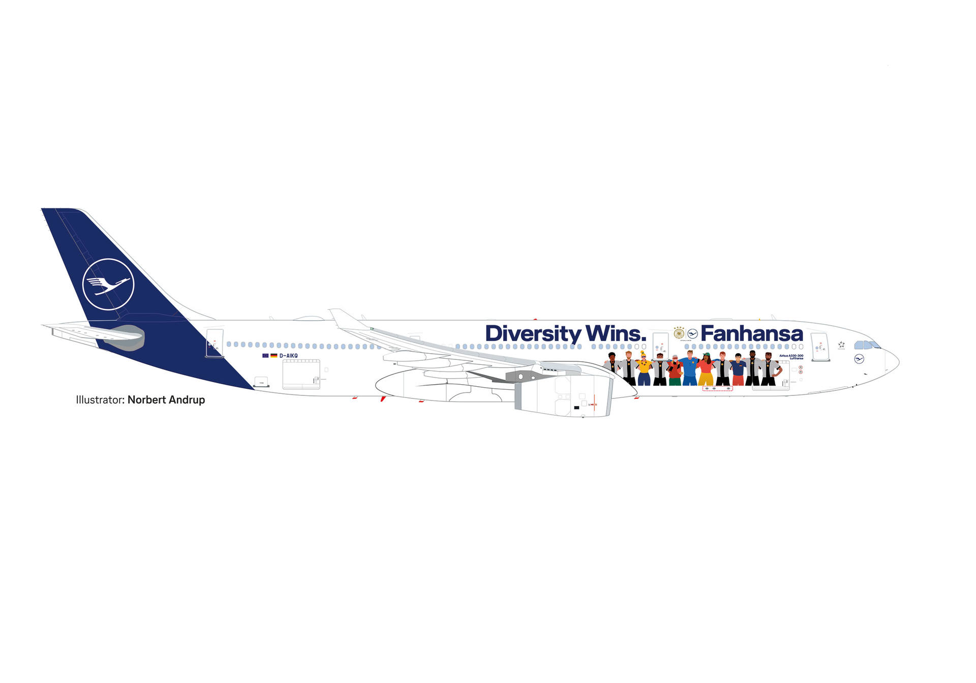 537216 Herpa Lufthansa / ルフトハンザドイツ航空 A330-300 D-AIKQ Fanhansa - Diversity Wins 1:500 メーカー完売 Herpa 1:500 Lufthansa / ルフトハンザドイツ航空 A330-300 亜鉛ダイキャスト製