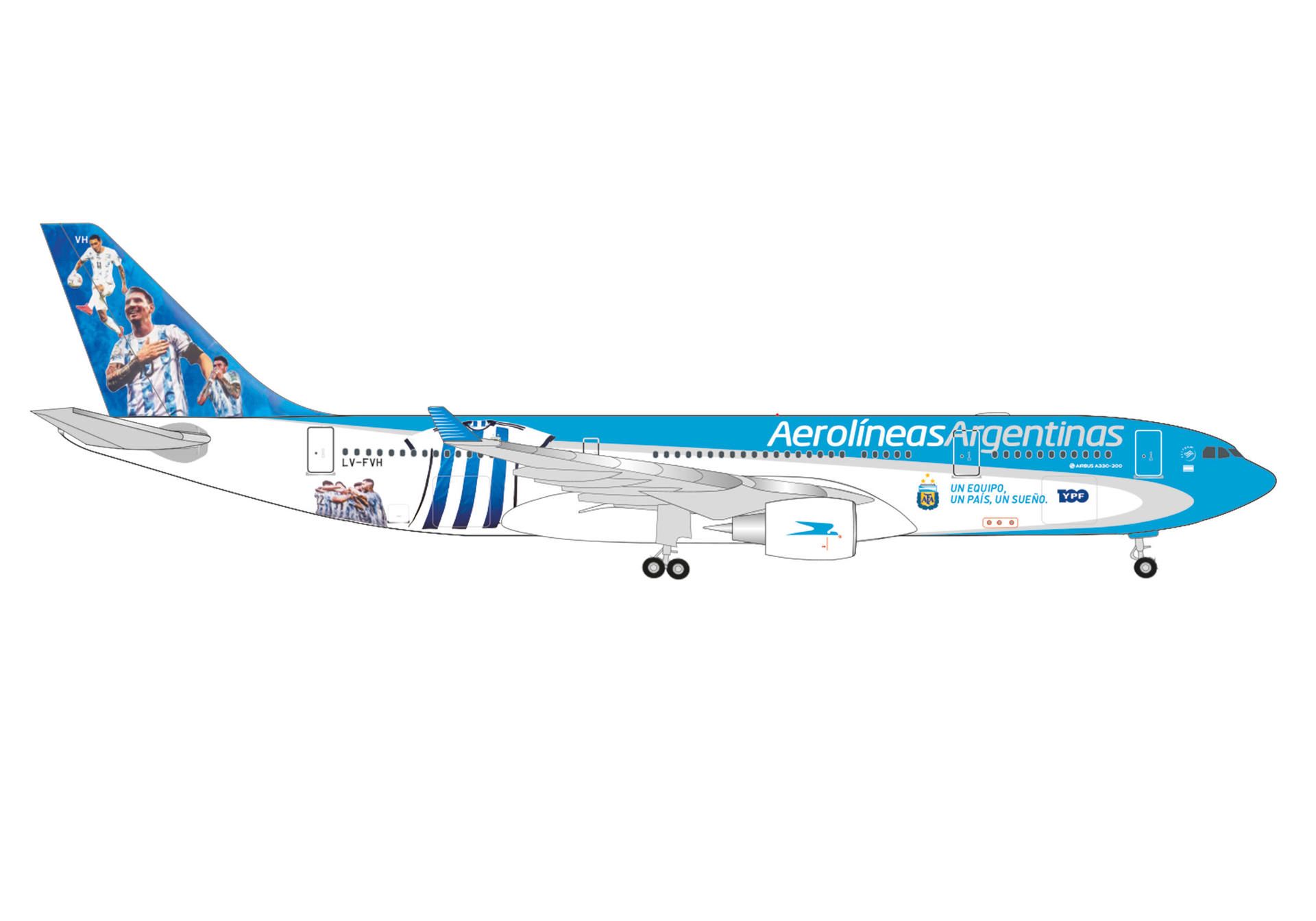 537247 Herpa Aerolineas Argentinas / アルゼンチン航空 A330-200 V-FVH Selección de Argentina 1:500