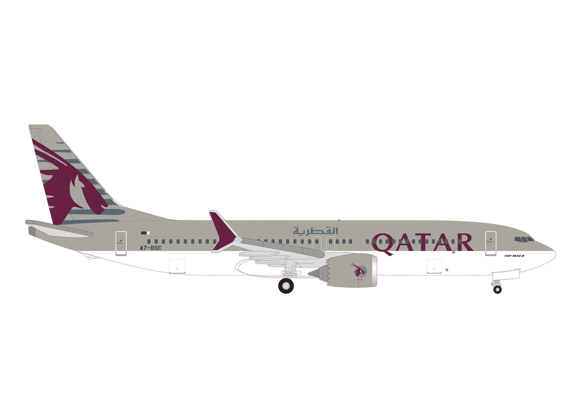 537384 Herpa Qatar Airways / カタール航空 B737 MAX8 A7-BSC 1:500 お取り寄せ Herpa 1:500 Qatar Airways / カタール航空 737 MAX8 亜鉛ダイキャスト製
