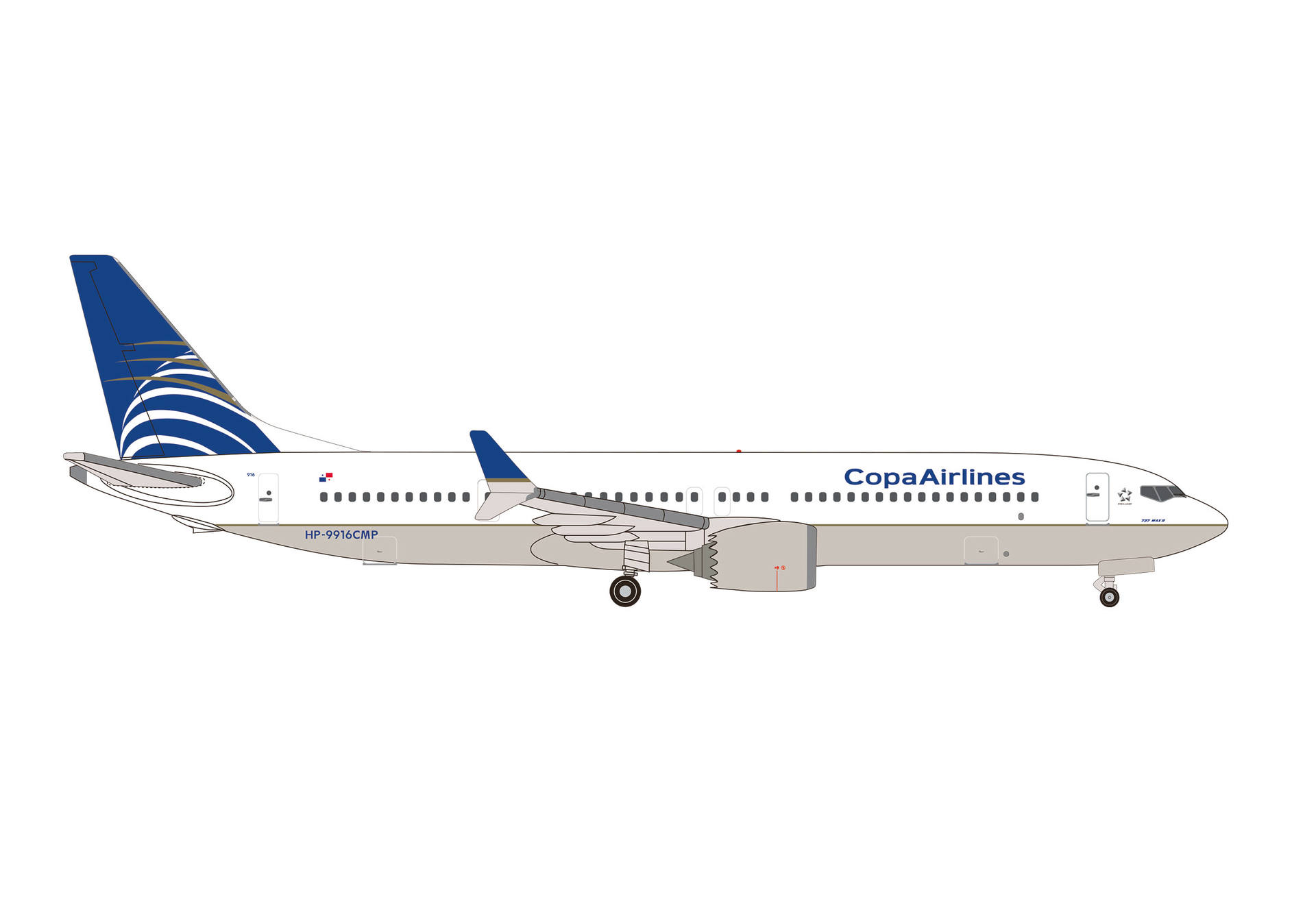 537469 Herpa Copa Airlines / コパ航空 B737 MAX9 HP-9916CMP 1:500 完売しました。