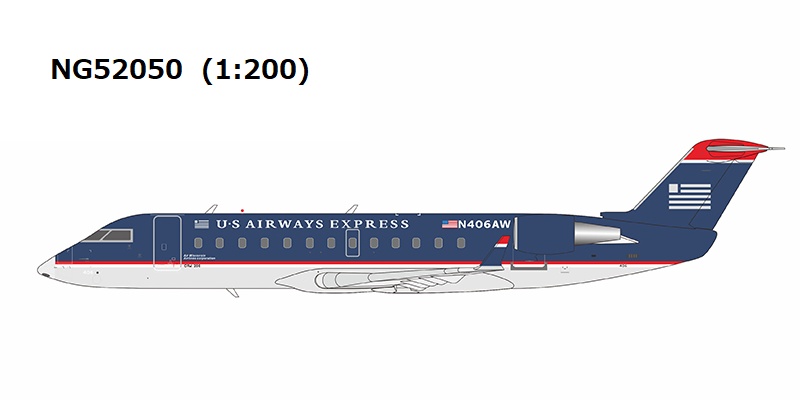 NG52050 NG MODELS US Airways Express / USエアウェイズ・エクスプレス (Mesa Airlines) grey nose CRJ-200LR N406AW 1:200 お取り寄せ NG MODELS 1:200 US AIRWAYS EXPRESS / USエアウェイズ・エクスプレス CRJ200 亜鉛ダイキャスト製