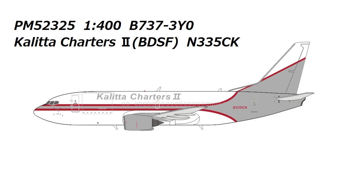 PM52325 Panda Models Kalitta Charters II / カリッタ・チャーターズ・Ⅱ B737-3Y0 N335CK 1:400 完売しました。 Panda Models 1:400 Kalitta Charters II / カリッタ・チャーターズ・Ⅱ 737-300 亜鉛ダイキャスト製