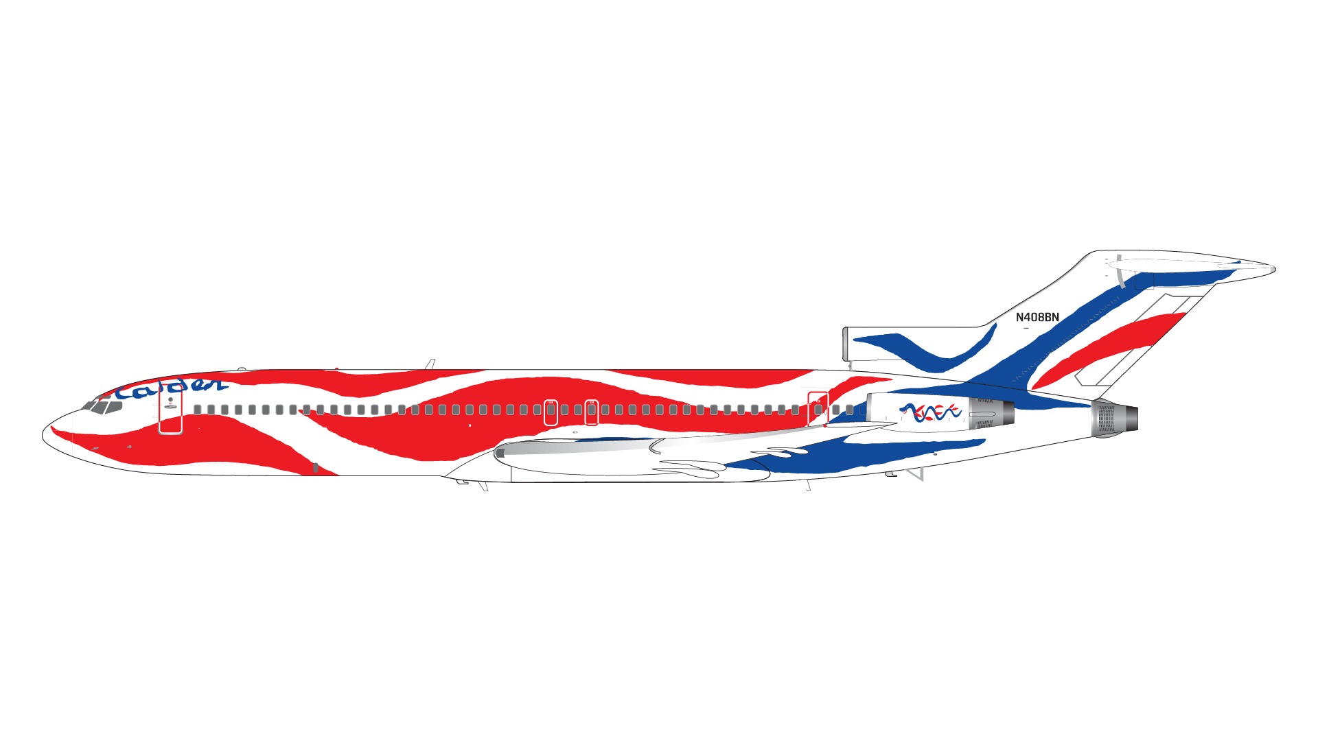 G2BNF1220 GEMINI 200 Braniff / ブラニフ航空 B727-200 N408BN 