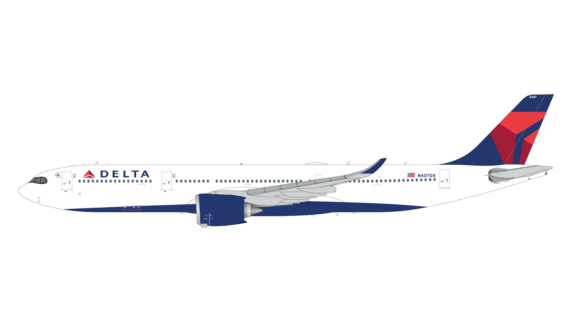 G2DAL1110 GEMINI 200 Delta Air Lines / デルタ航空 A330-900 N407DX 1:200 お取り寄せ