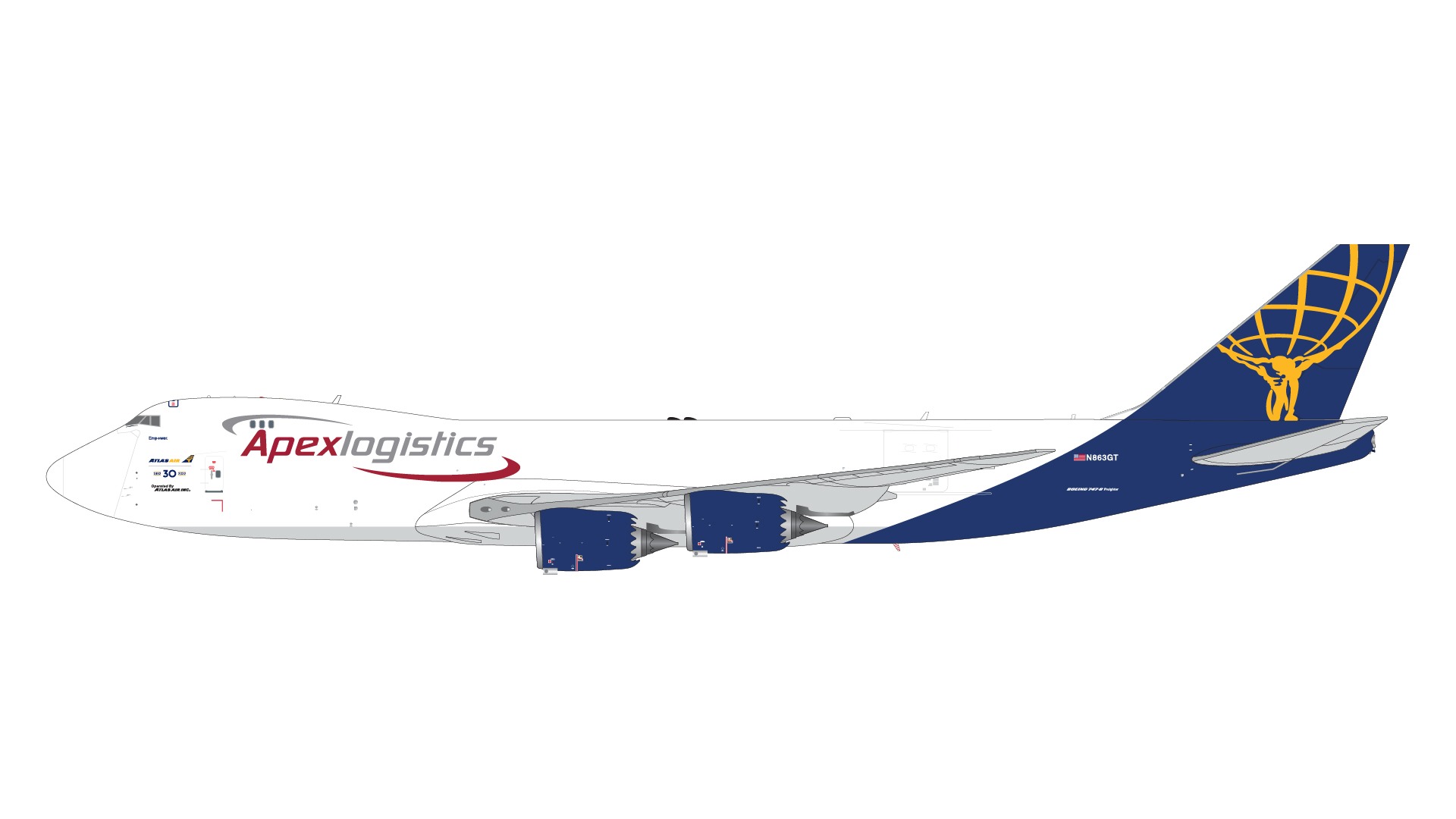 G2GTI1237 GEMINI 200 ATLAS AIR / アトラス航空 B747-8F N863GT final Boeing 747 1:200 完売しました。