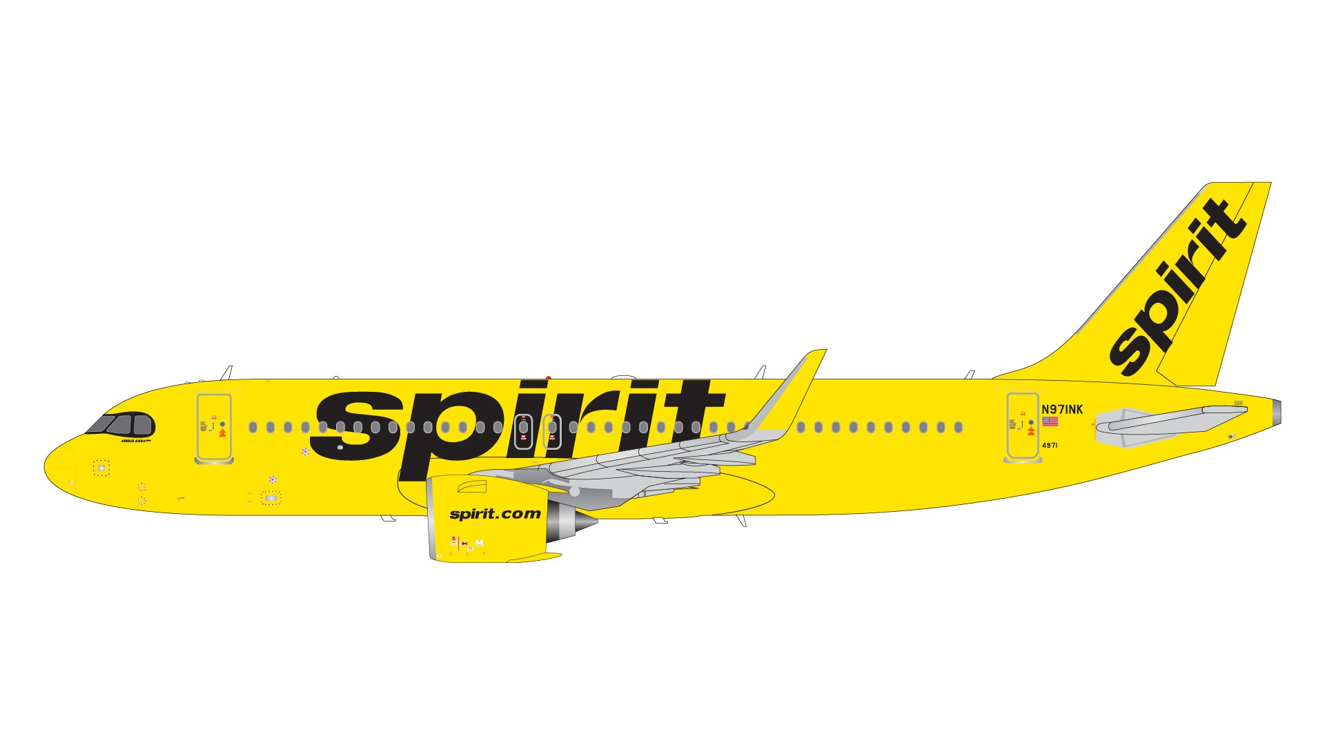G2NKS1235 GEMINI 200 Spirit / スピリット航空/スピリッツ航空 A320neo N971NK new livery 1:200 完売しました。