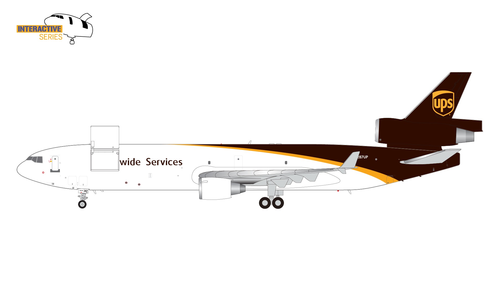 G2UPS1177 GEMINI 200 UPS Airlines / ユーピーエス MD-11F N287UP  Interactive Series 開閉選択式 1:200 完売しました。