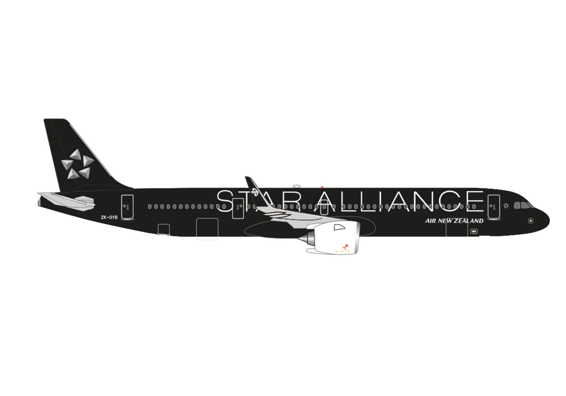 537391 Herpa Air New Zealand / ニュージーランド航空 A321neo ZK-OYB Star Alliance 1:500 完売しました