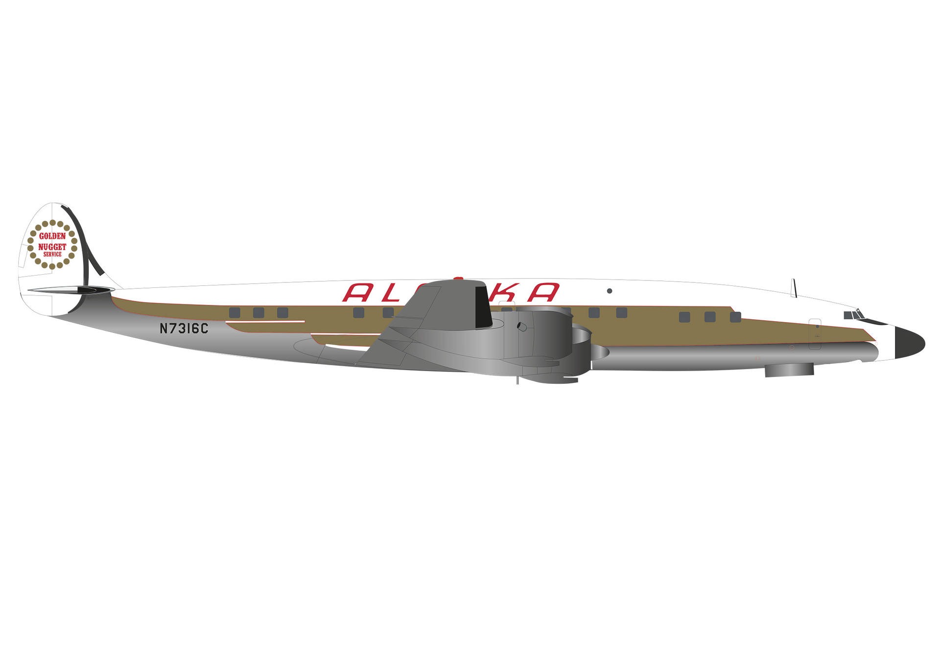 573023 Herpa Alaska Airlines / アラスカ航空 L-1649A N7316C 1:200 お取り寄せ