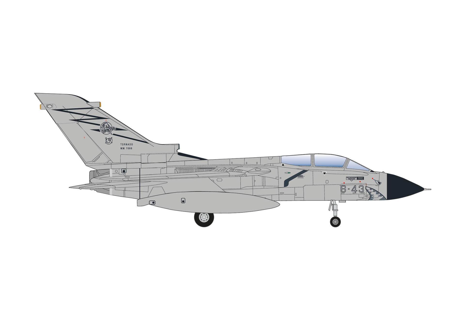 573078 Herpa Italian Air Force / イタリア空軍 トーネード ECR MM7066/6-43 155°Gruppo ETS ゲディ空軍基地 1:200 お取り寄せ
