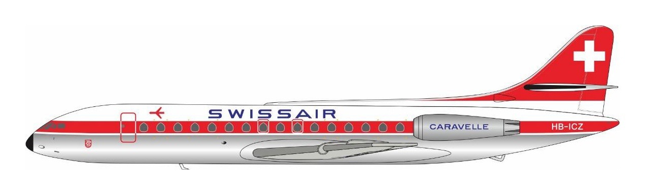 B210SRICZ B-MODELS Swissair / スイス航空 Sud SE-210 Caravelle III HB-ICZ 1:200 スタンド付 完売しました。 B-MODELS 1:200 SWISS / スイス航空 SE210 カラベル 亜鉛ダイキャスト製