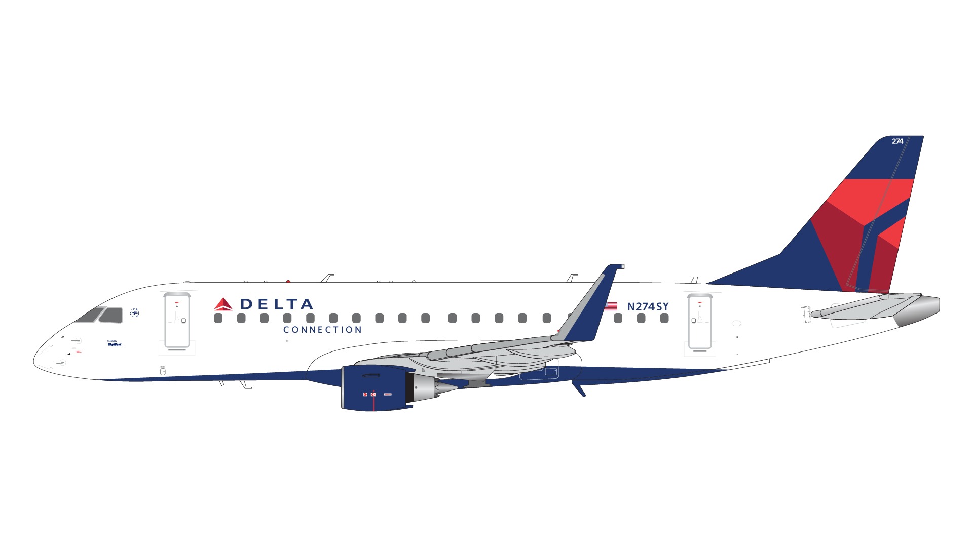G2DAL1025 GEMINI 200 Delta Connection / デルタ・コネクション Embraer E175LR N274SY  1:200 完売しました。