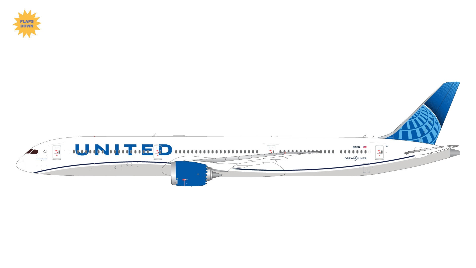 G2UAL1259F GEMINI 200 United Airlines / ユナイテッド航空 B787-10 flaps down N13014  1:200 完売しました。