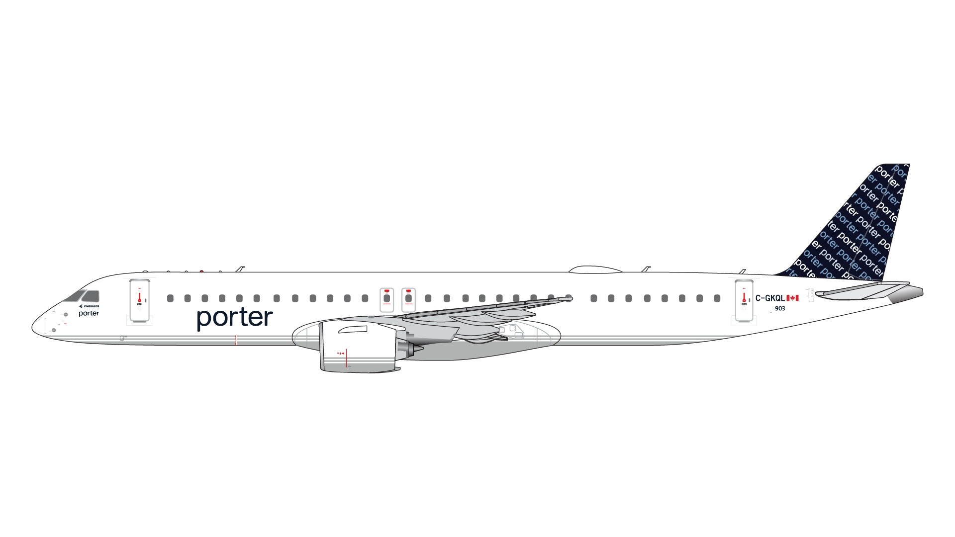 GJPOE2198 GEMINI JETS PORTER / ポーター航空 Embraer E195-E2 C-GKQL 1:400 完売しました。 GEMINI JETS 1:400 Porter Airlines / ポーター航空 E195-E2 亜鉛ダイキャスト製