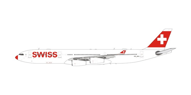 11873 Phoenix Swiss International Air Lines / スイス国際航空 Red Nose A340-300 HB-JMA 1:400 完売しました Phoenix 1:400 SWISS / スイス航空 A340-300 亜鉛ダイキャスト製