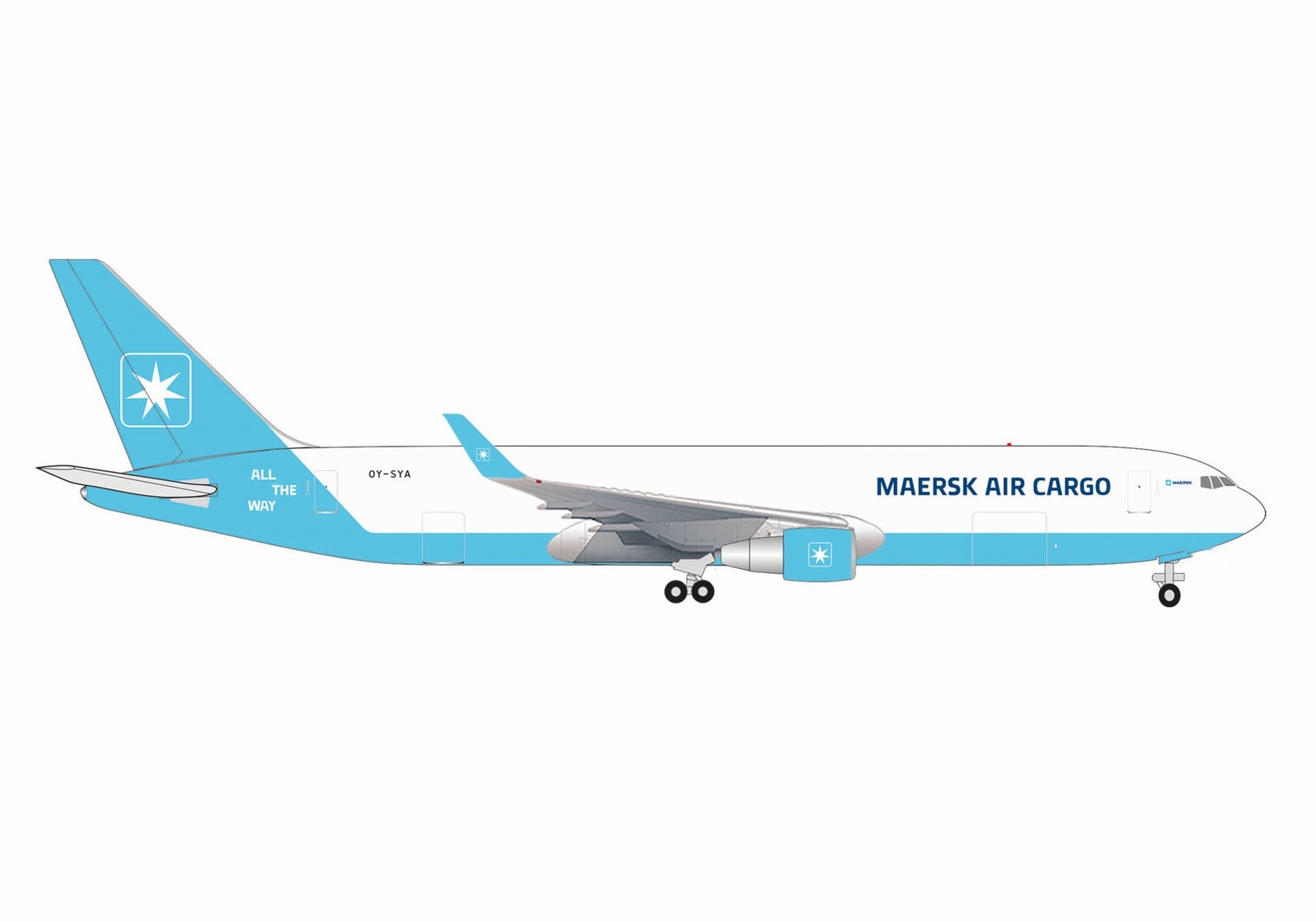 537261 Herpa Maersk Air Cargo / マースク航空 カーゴ/マースク航空輸送サービス B767-300F OY-SYA 1:500 お取り寄せ