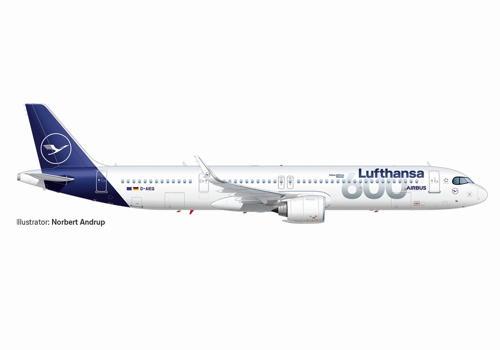 537490 Herpa Lufthansa / ルフトハンザドイツ航空 A321neo D-AIEQ “600th Airbus” “Münster” 1:500 メーカー完売