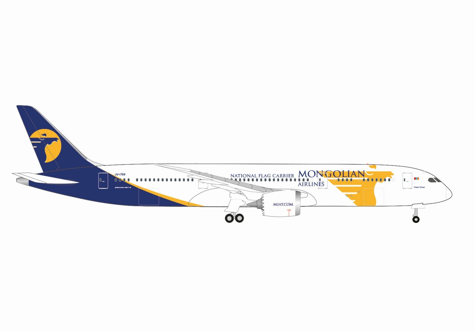 537629 Herpa MIAT Mongolian Airlines / MIATモンゴル航空 B787-9 JU-1789 “Khabul Khan” 1:500 メーカー完売