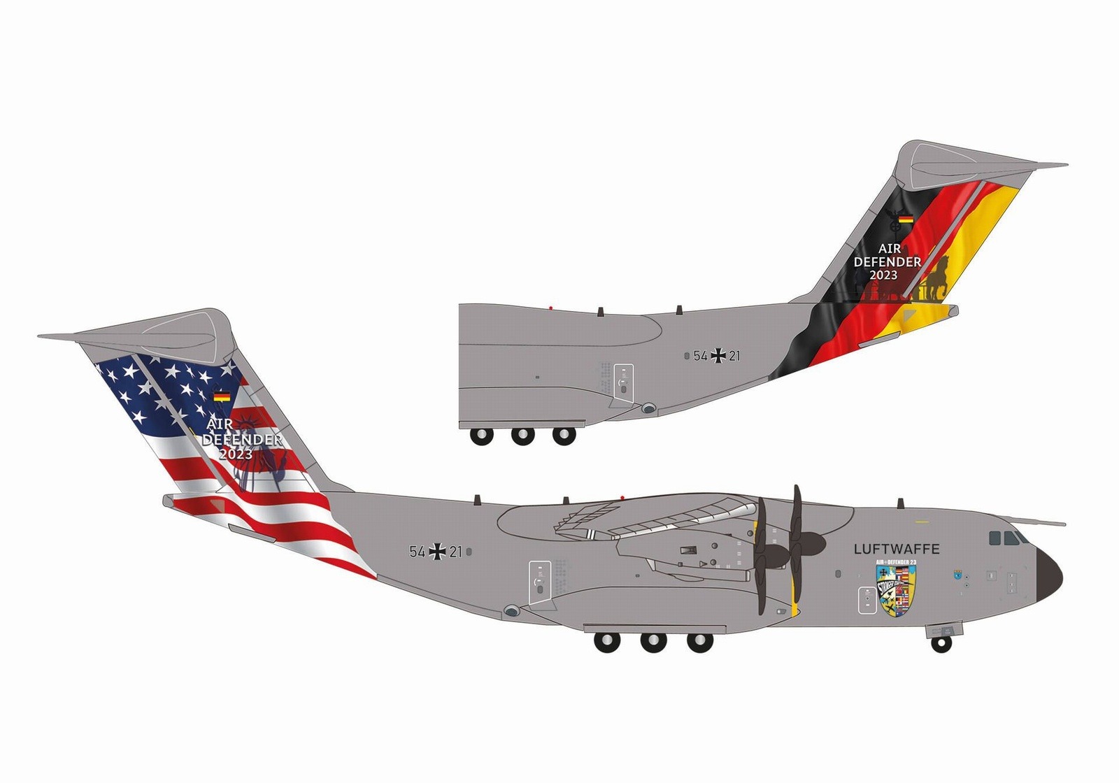 572965 Herpa Luftwaffe / ドイツ空軍 A400M 54+21 LTG 62 “Air Defender 2023” 1:200 完売しました