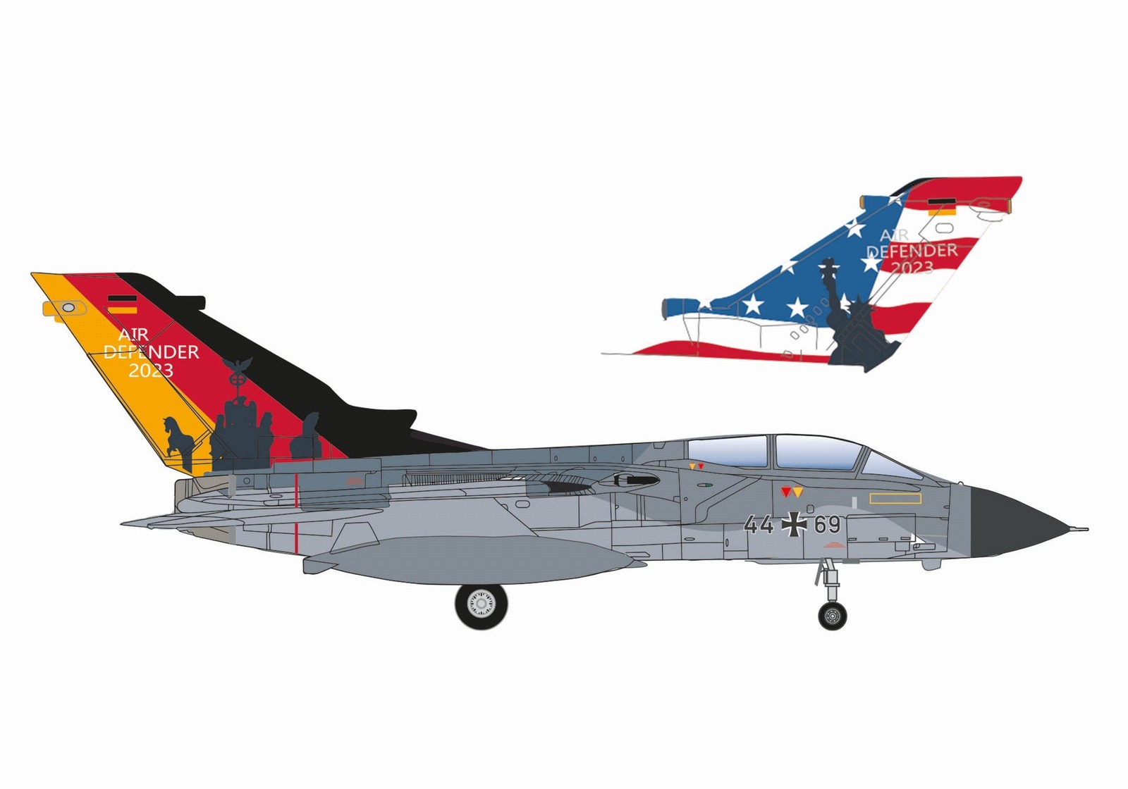 573085 Herpa Luftwaffe / ドイツ空軍 Tornado IDS 44+69 TaktLwG 51 “Air Defender 2023” 1:200 お取り寄せ