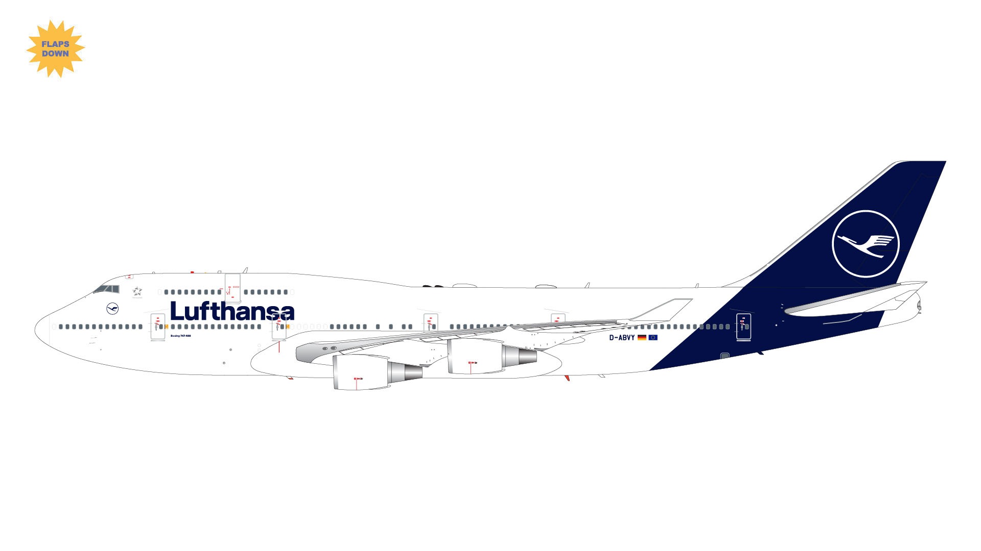 G2DLH1241F GEMINI 200 Lufthansa / ルフトハンザドイツ航空 B747-400 flaps down D-ABVY 1:200 完売しました。 GEMINI JETS 1:200 Lufthansa / ルフトハンザドイツ航空 747-400 亜鉛ダイキャスト製