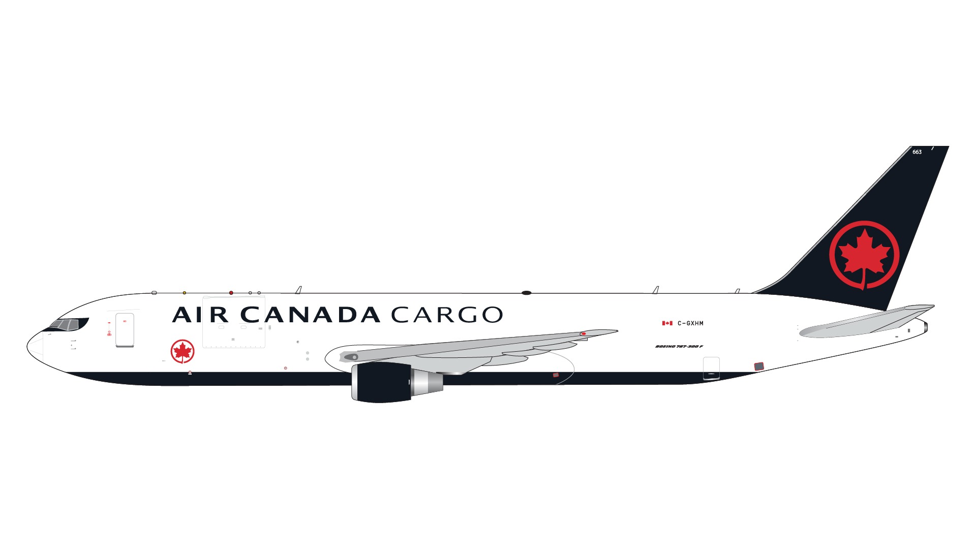 GJACA2240 GEMINI JETS Air Canada Cargo / エアカナダ カーゴ current livery B767-300ERF C-GXHM 1:400