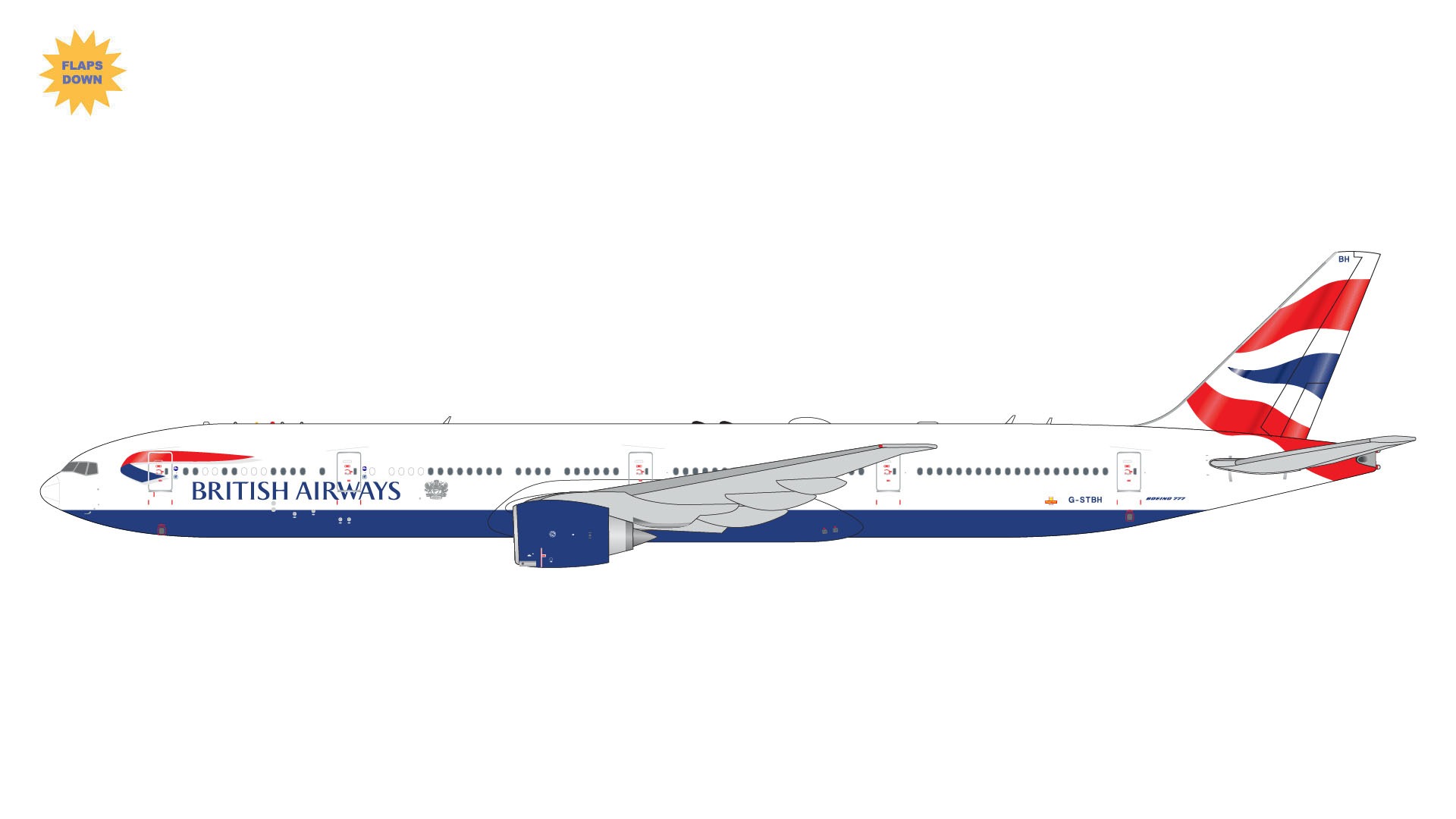 GJBAW2118F GEMINI JETS British Airways / 英国航空 ブリティッシュ・エアウェイズ  B777-300ER flaps down G-STBH 1:400 メーカー完売
