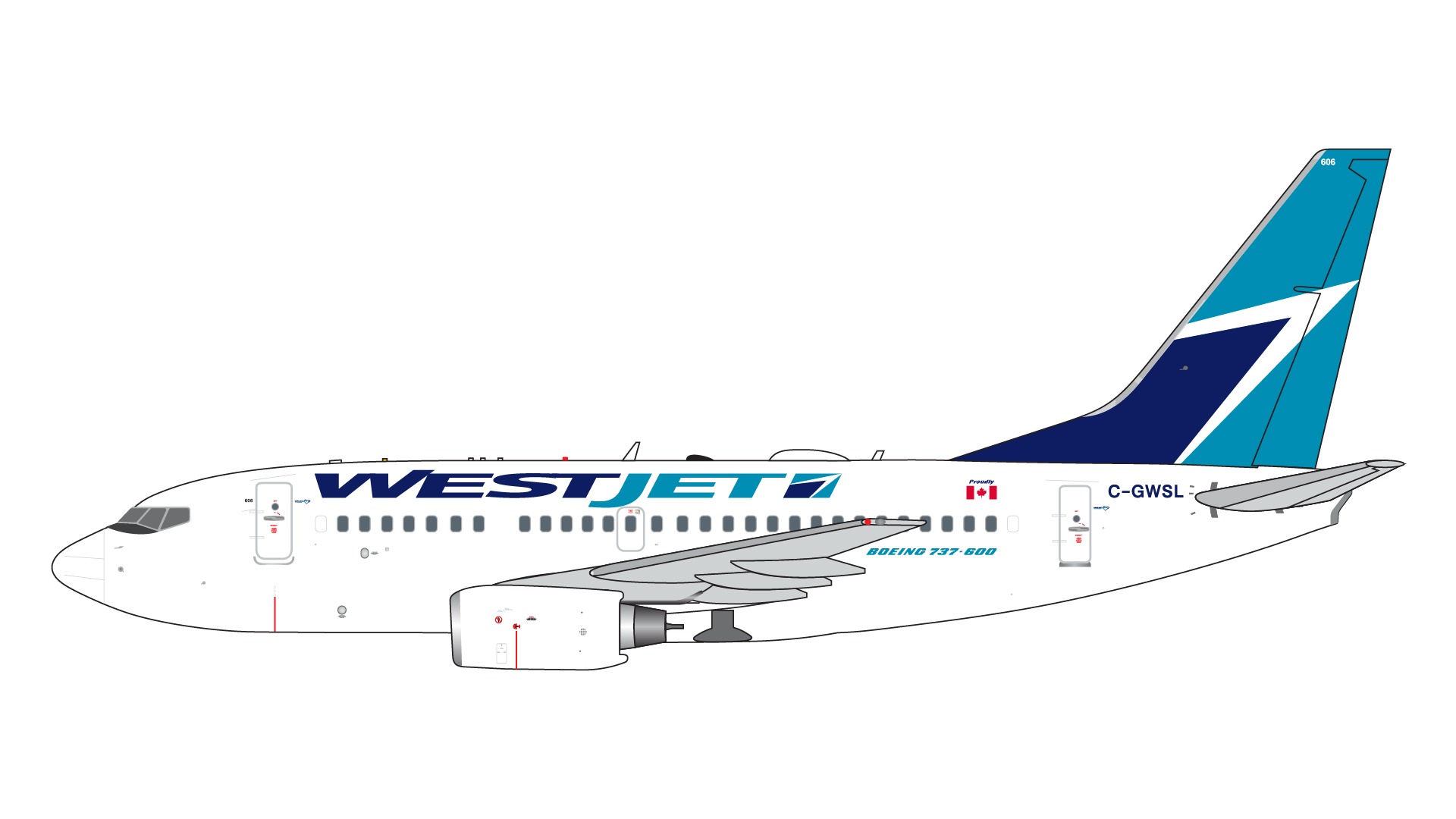 GJWJA2259 GEMINI JETS WestJet Airlines / ウエストジェット B737-600 C-GWSL 1:400 GEMINI JETS 1:400 WestJet Airlines / ウエストジェット 737-600 亜鉛ダイキャスト製