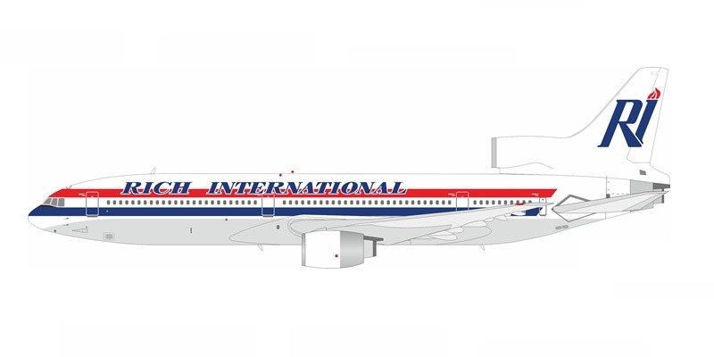 1011JN0424 IN Flight200 Rich International Airways / リッチ・インターナショナル・エアウェイズ Lockheed L-1011 TriStar 1 N302MB スタンド付き 1:200 完売しました。 IN Flight200 1:200 Rich International Airways / リッチ・インターナショナル・エアウェイズ L-1011 亜鉛ダイキャスト製