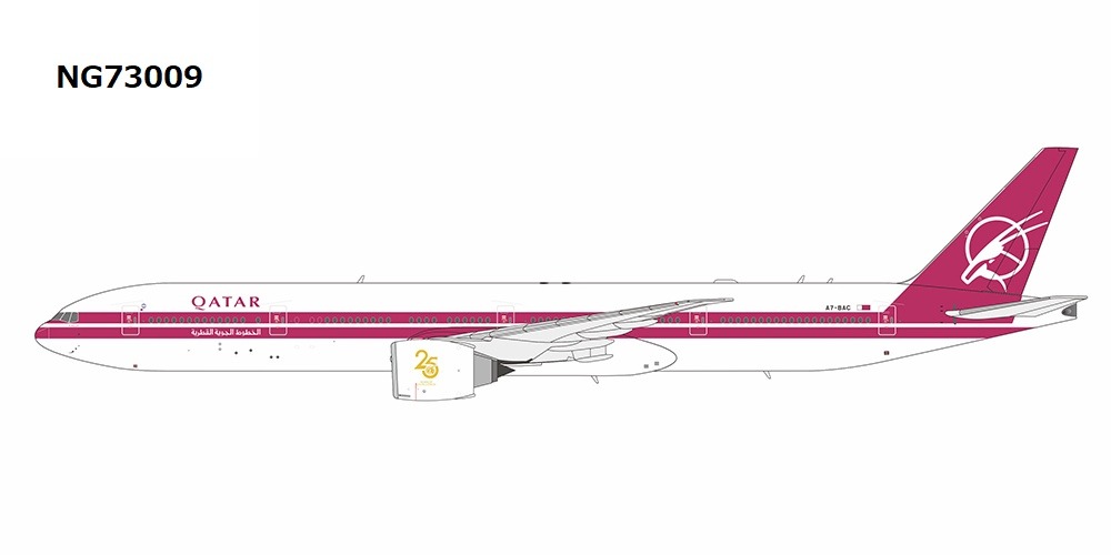 NG73009 NG MODELS Qatar Airways / カタール航空 25th anniversay retro cs B777-300ER A7-BAC 1:400 お取り寄せ
