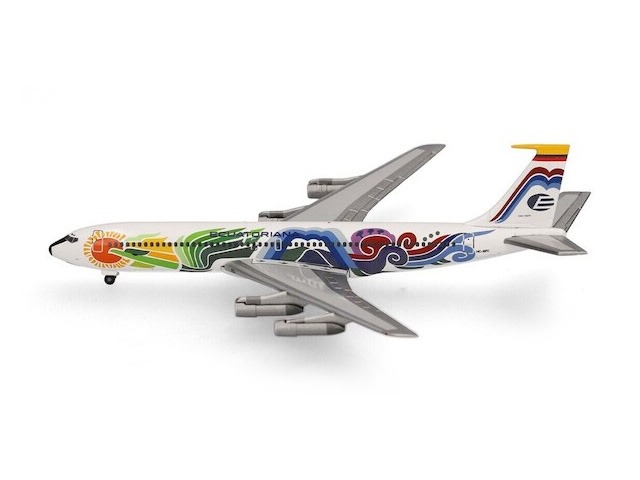 537100 Herpa LIMITED EDITION Ecuatoriana / エクアトリアナ航空 Pajaro del Sol B707-300 HC-BFC プラスチック製スタンド付 1:500  メーカー完売 Herpa CLUB MODELS 1:500 Ecuatoriana / エクアトリアナ航空 707-300 亜鉛ダイキャスト製