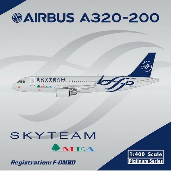 10864 Phoenix Middle East Airlines (MEA) / ミドル・イースト航空 Skyteam A320  F-OMRD 1:400 完売しました。 Phoenix 1:400 MEA (Middle East Airlines) / ミドル・イースト航空 A320 亜鉛ダイキャスト製