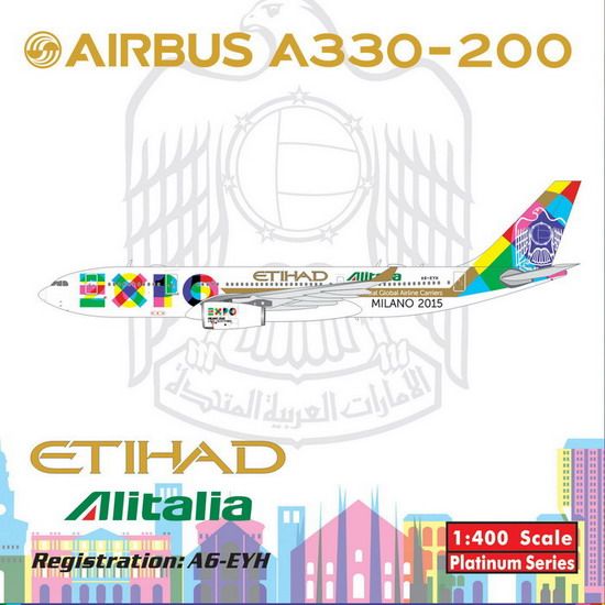 11036 Phoenix Etihad Airways / エティハド航空 EXPO 2015 A330-200 A6-EYH 1:400 お取り寄せ Phoenix 1:400 ETIHAD AIRWAYS / エティハド航空 A330-200 亜鉛ダイキャスト製
