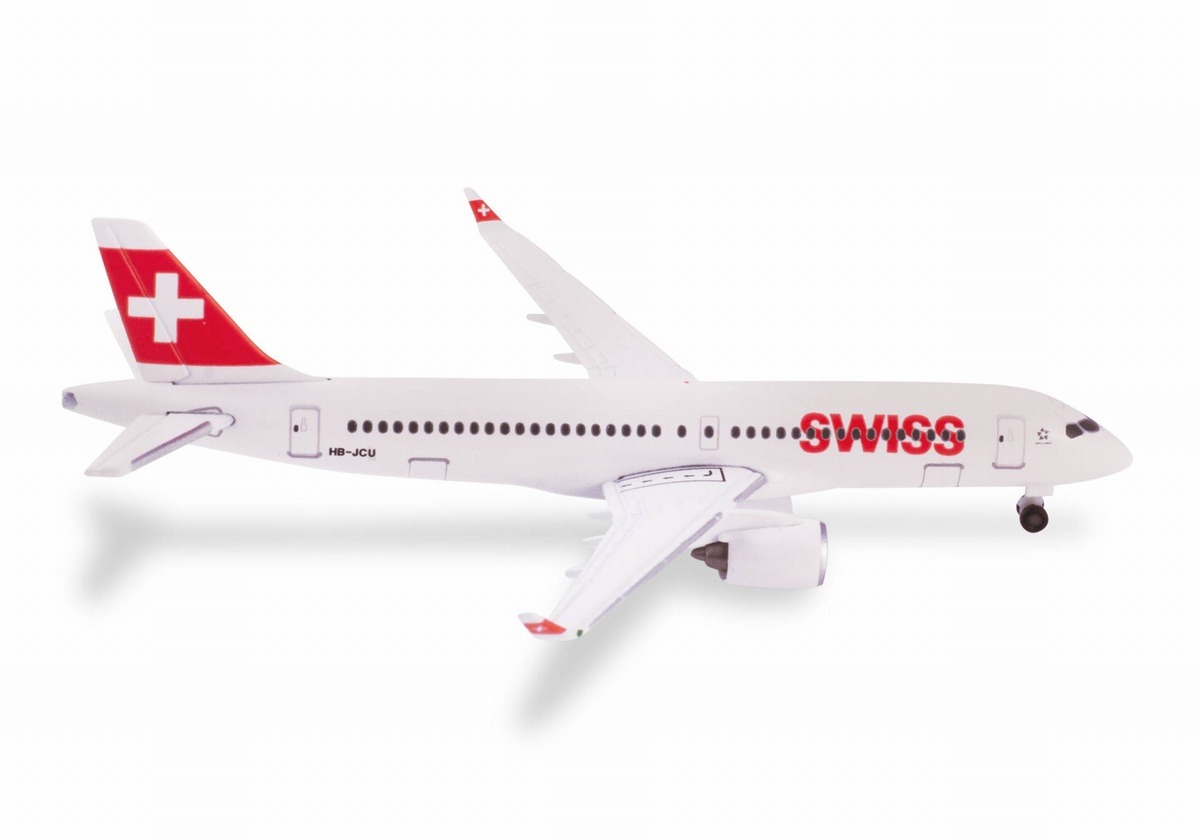 532877-001 Herpa Swiss International Air Lines / スイス国際航空 A220-300 HB-JCU Davos 1:500 Herpa 1:500 SWISS / スイス航空 A220-300 亜鉛ダイキャスト製