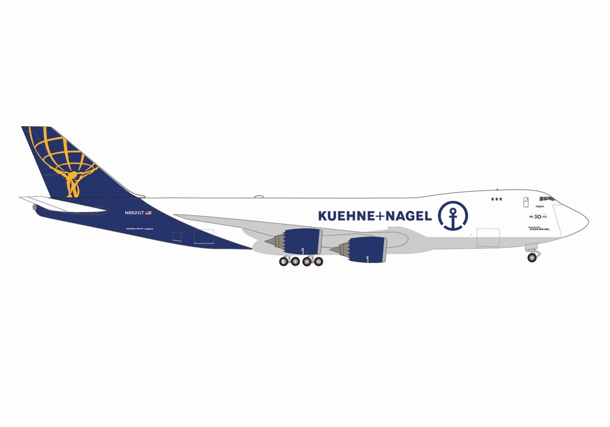 537506 Herpa Kuehne+Nagel / キューネ・アンド・ナーゲル B747-8F N862GT  (Atlas Air) Inspire 1:500 完売しました。