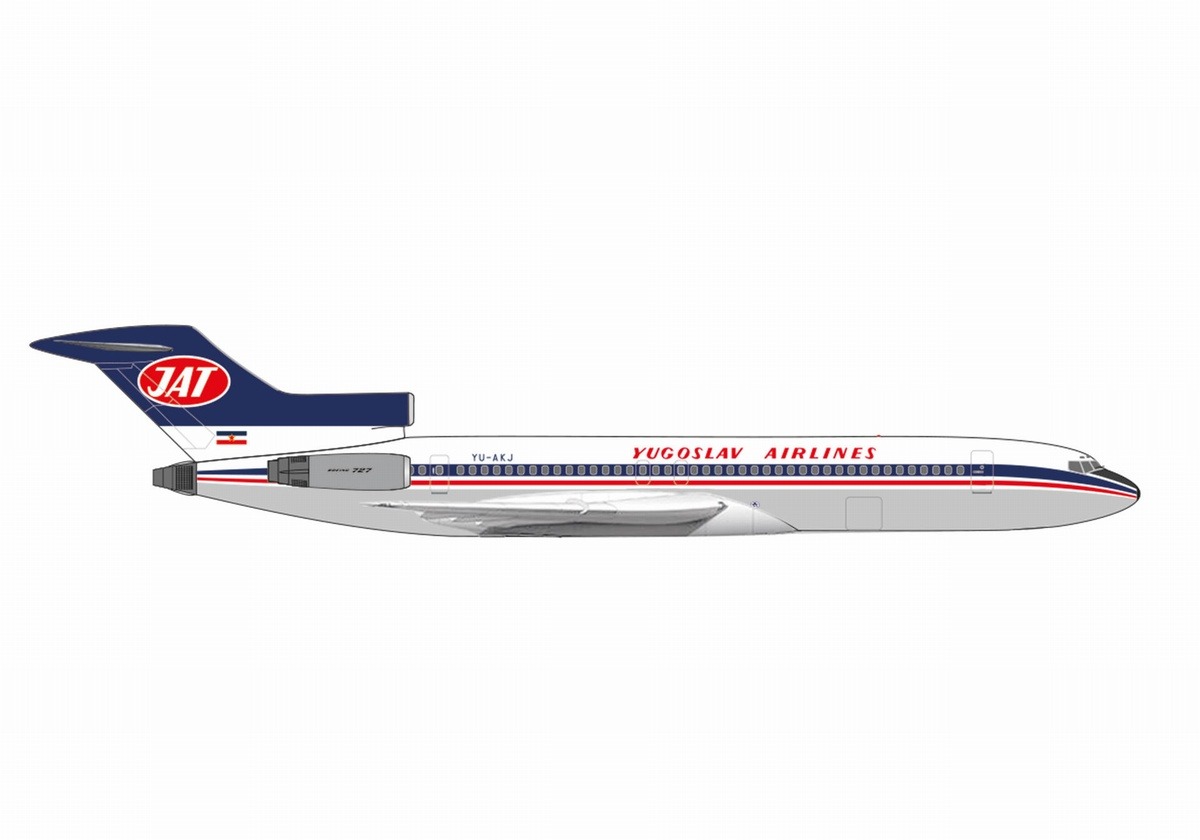 537599 Herpa JAT / Jat航空 ユーゴスラビア B727-200 YU-AKJ 1:500 お取り寄せ