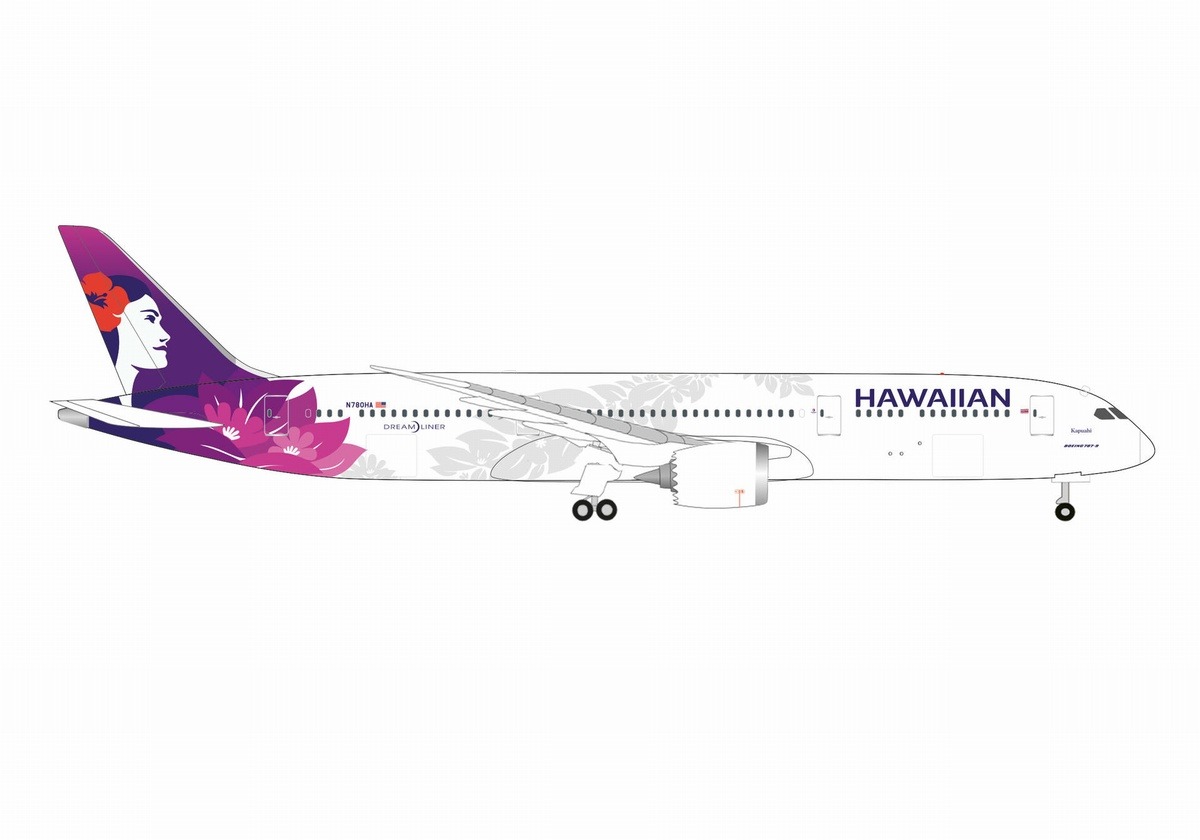 537612 Herpa Hawaiian Airlines / ハワイアン航空 B787-9 N780HA Kapuahi 1:500 メーカー完売
