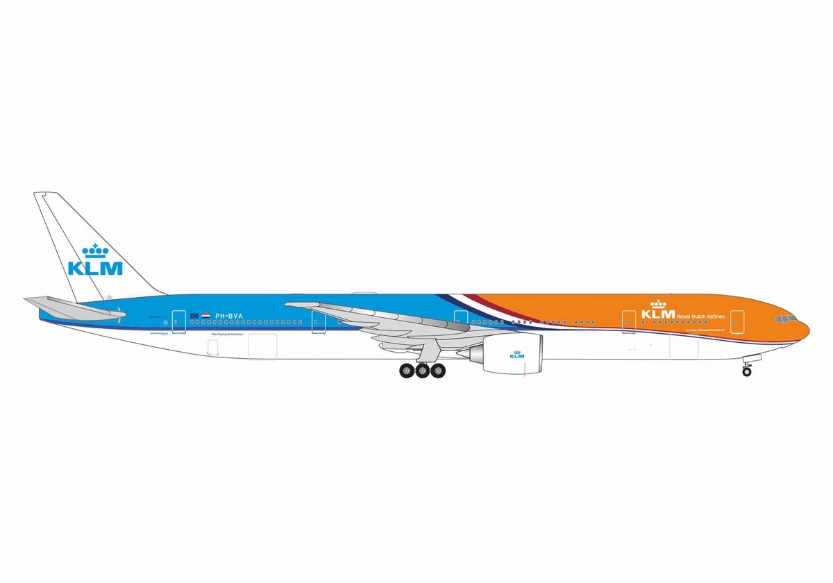 537773 Herpa KLM / KLMオランダ航空 B777-300ER PH-BVA Orange Pride 1:500 メーカー完売 Herpa 1:500 KLM / KLMオランダ航空 777-300 亜鉛ダイキャスト製