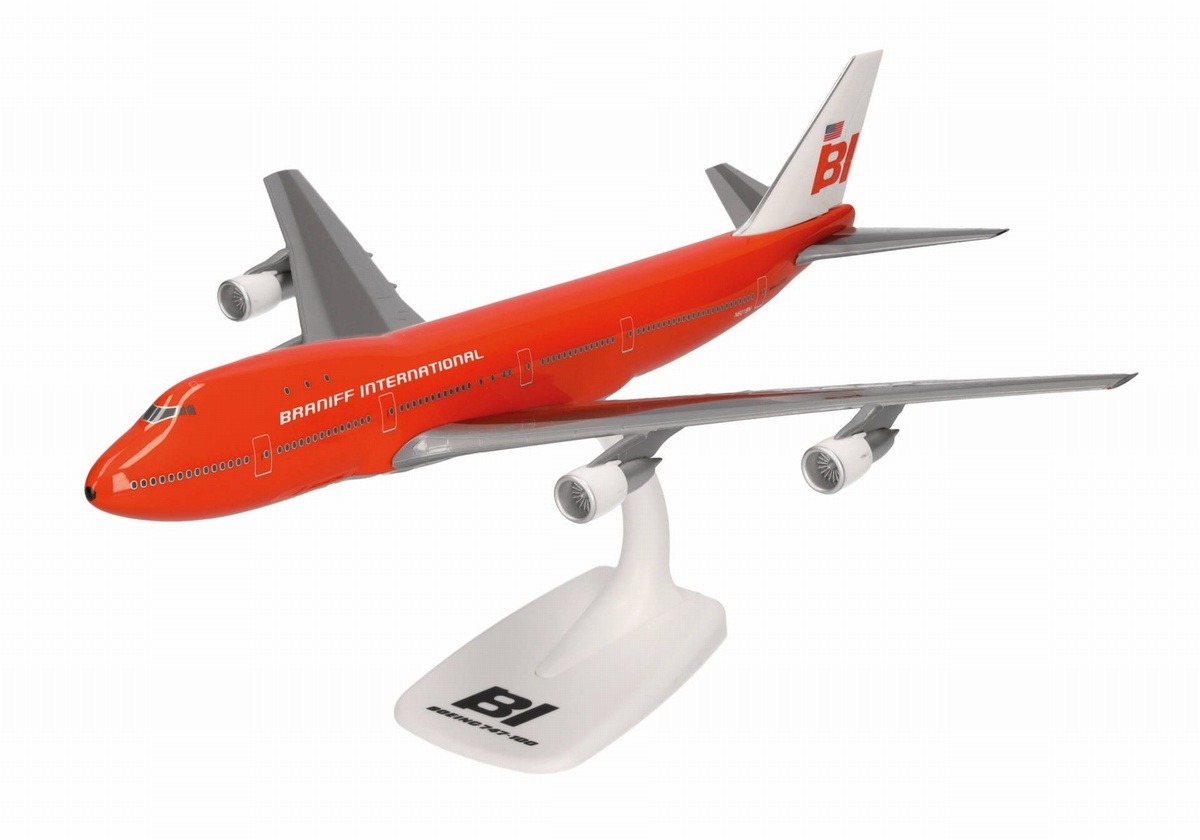 614146 Herpa SNAPFIT Braniff International Airways / ブラニフ航空 B747-100 N601BN Big Pumpkin 1:250 予約
