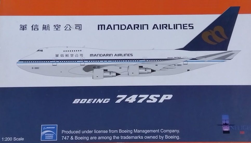 747SPMDA01 IN Flight200 Mandarin / マンダリン航空/華信航空 B747SP B-1880 スタンド付き 1:200 完売しました。 IN Flight200 1:200 Mandarin / マンダリン航空/華信航空 747SP 亜鉛ダイキャスト製