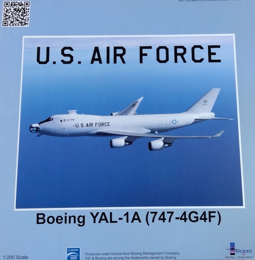 IFYAL0001 IN Flight200 U.S. Air Force / アメリカ空軍 417TH FTS YAL-1A 747-4G4F 00-0001 スタンド付き 1:200 完売しました。 IN Flight200 1:200 USAF U.S. Air Force / アメリカ空軍 AL-1 亜鉛ダイキャスト製