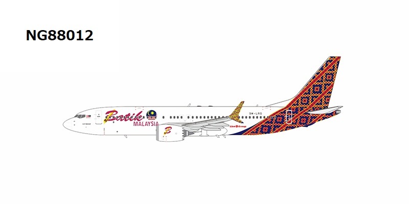 NG88012 NG MODELS Batik Air Malaysia / バティック・エア・マレーシア B737 MAX8 9M-LRG 1:400 完売しました。