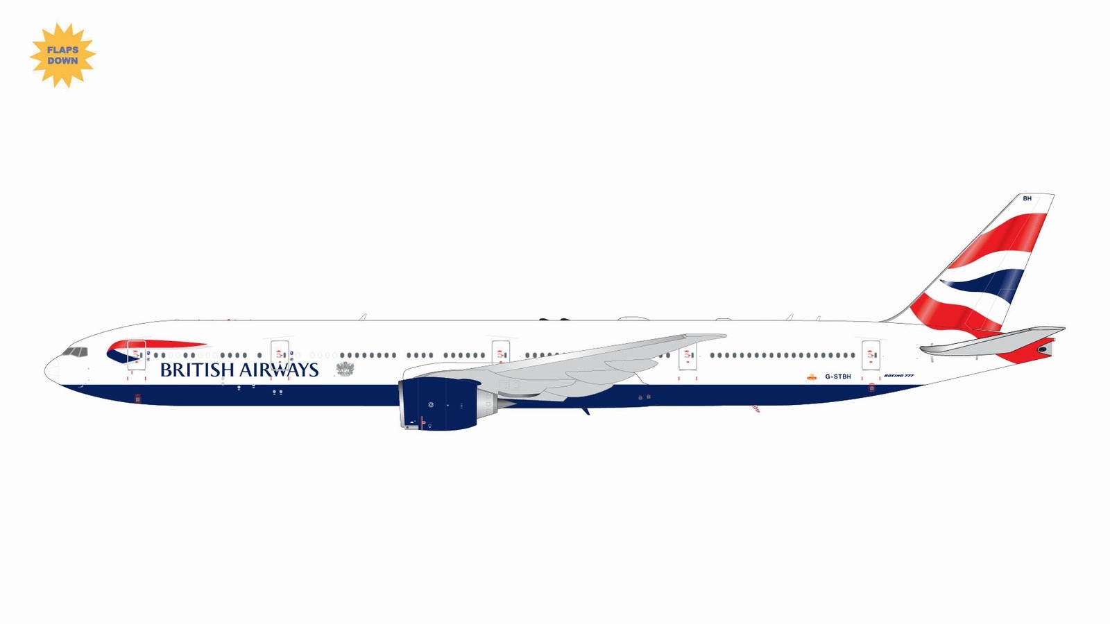G2BAW1131F GEMINI 200 British Airways / 英国航空 ブリティッシュ・エアウェイズ B777-300ER flaps down G-STBH  1:200 完売しました